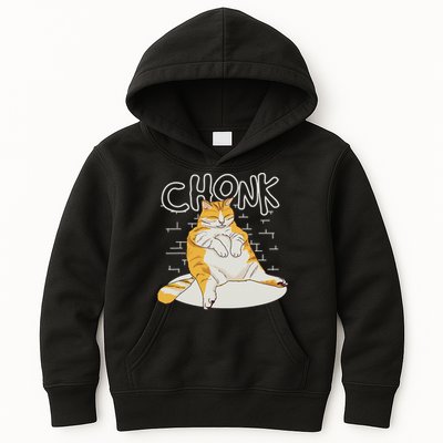 Fat Cat Chonk Scale Chonky Meme Chonker Cat Kids Hoodie