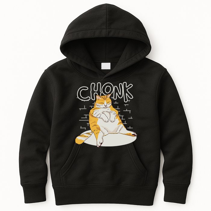 Fat Cat Chonk Scale Chonky Meme Chonker Cat Kids Hoodie