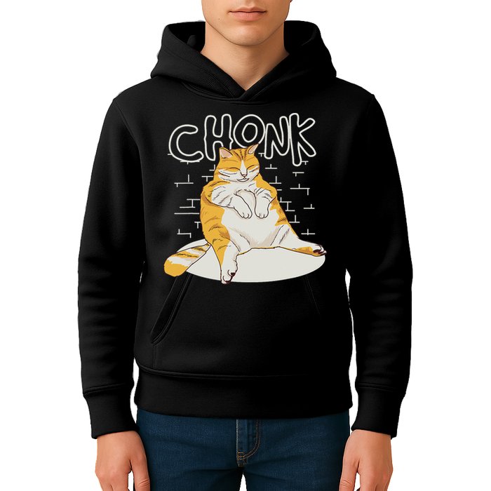 Fat Cat Chonk Scale Chonky Meme Chonker Cat Kids Hoodie