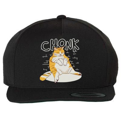 Fat Cat Chonk Scale Chonky Meme Chonker Cat Wool Snapback Cap