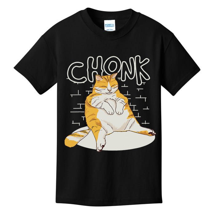 Fat Cat Chonk Scale Chonky Meme Chonker Cat Kids T-Shirt