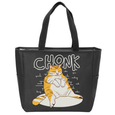 Fat Cat Chonk Scale Chonky Meme Chonker Cat Zip Tote Bag
