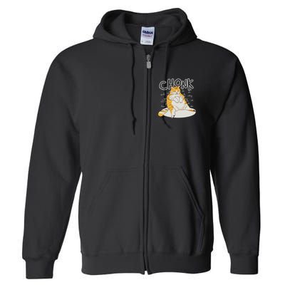 Fat Cat Chonk Scale Chonky Meme Chonker Cat Full Zip Hoodie