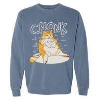 Fat Cat Chonk Scale Chonky Meme Chonker Cat Garment-Dyed Sweatshirt