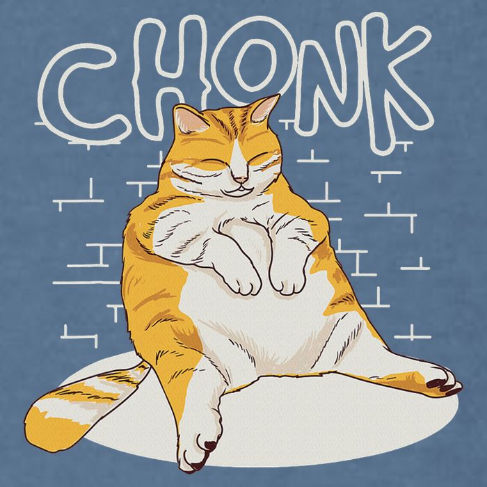 Fat Cat Chonk Scale Chonky Meme Chonker Cat Garment-Dyed Sweatshirt