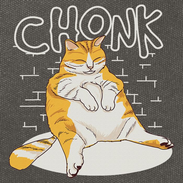 Fat Cat Chonk Scale Chonky Meme Chonker Cat Cotton Canvas Backpack