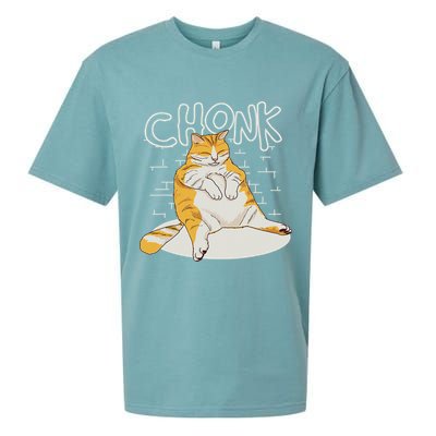 Fat Cat Chonk Scale Chonky Meme Chonker Cat Sueded Cloud Jersey T-Shirt