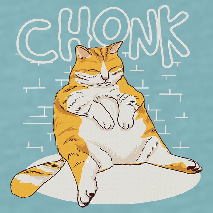 Fat Cat Chonk Scale Chonky Meme Chonker Cat Sueded Cloud Jersey T-Shirt
