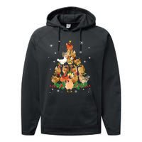 Funny Chicken Christmas Tree Performance Fleece Hoodie