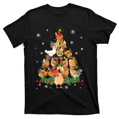 Funny Chicken Christmas Tree T-Shirt