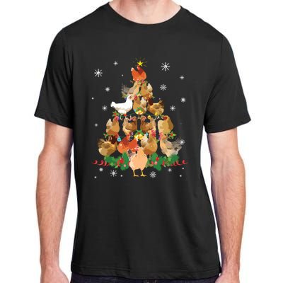 Funny Chicken Christmas Tree Adult ChromaSoft Performance T-Shirt