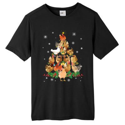 Funny Chicken Christmas Tree Tall Fusion ChromaSoft Performance T-Shirt