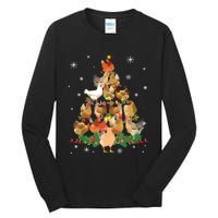 Funny Chicken Christmas Tree Tall Long Sleeve T-Shirt