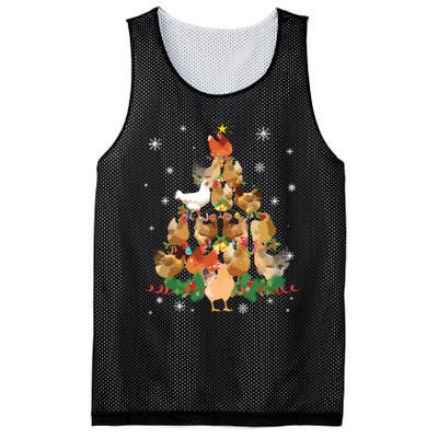 Funny Chicken Christmas Tree Mesh Reversible Basketball Jersey Tank