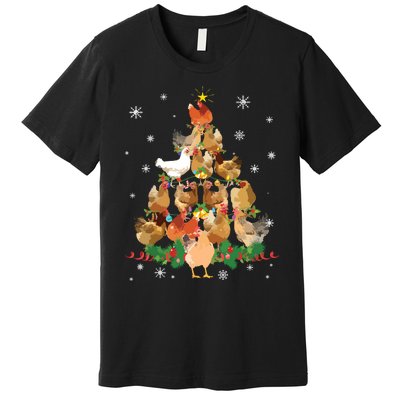 Funny Chicken Christmas Tree Premium T-Shirt