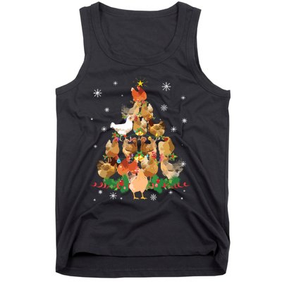 Funny Chicken Christmas Tree Tank Top