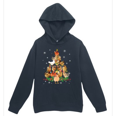 Funny Chicken Christmas Tree Urban Pullover Hoodie