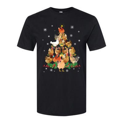 Funny Chicken Christmas Tree Softstyle CVC T-Shirt