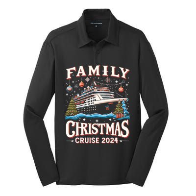 Family Christmas Cruise Squad 2024 Funny Family Trip Xmas Cool Gift Silk Touch Performance Long Sleeve Polo