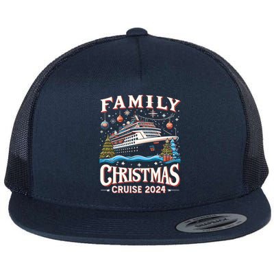 Family Christmas Cruise Squad 2024 Funny Family Trip Xmas Cool Gift Flat Bill Trucker Hat