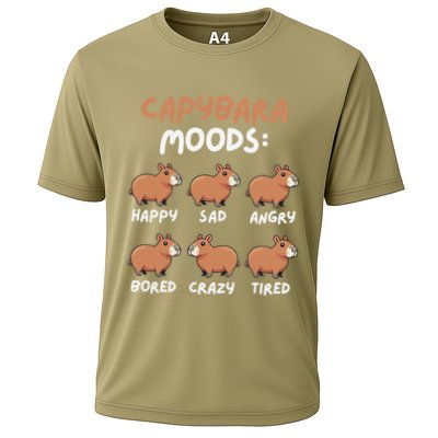 Funny Cute Capybara Moods Children Cooling Performance Crew T-Shirt