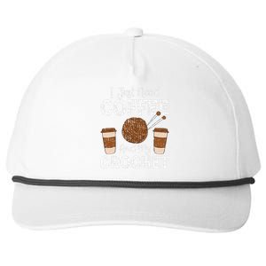 Funny Cute Crochet I Just Need Coffee And My Crochet Snapback Five-Panel Rope Hat