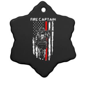 Fire Captain Chief American Flag Gifts Firefighter Captain Ceramic Star Ornament