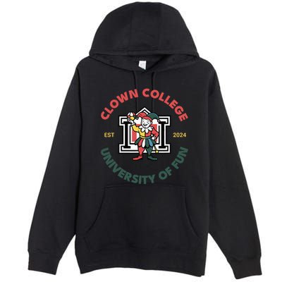 Funny Circus Clown College Premium Pullover Hoodie
