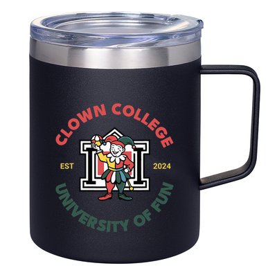 Funny Circus Clown College 12oz Stainless Steel Coffee Mug
