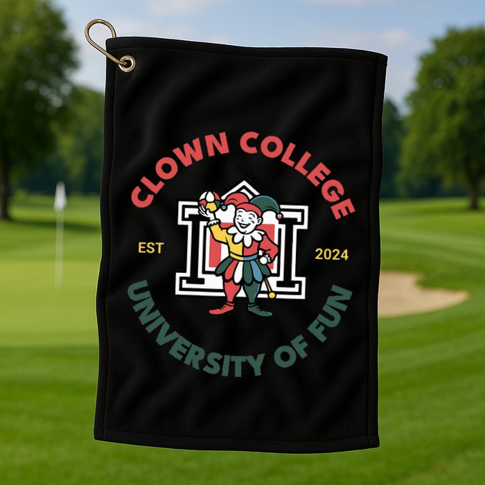 Funny Circus Clown College Golf Towel
