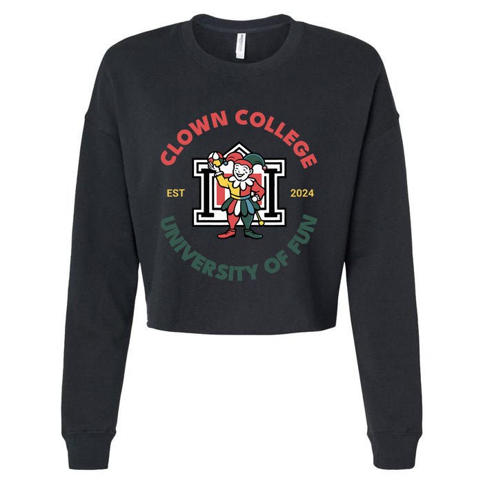 Funny Circus Clown College Cropped Pullover Crew