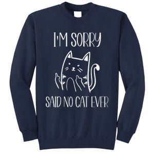 Funny Cat Cat Flipping Off Im Sorry Said No Cat Tall Sweatshirt