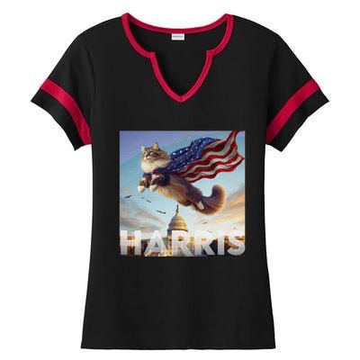 Funny Childless Cat Ladies For Harris 2024 Gift Ladies Halftime Notch Neck Tee