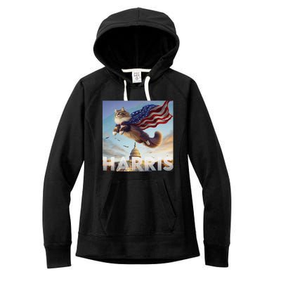 Funny Childless Cat Ladies For Harris 2024 Gift Women's Fleece Hoodie