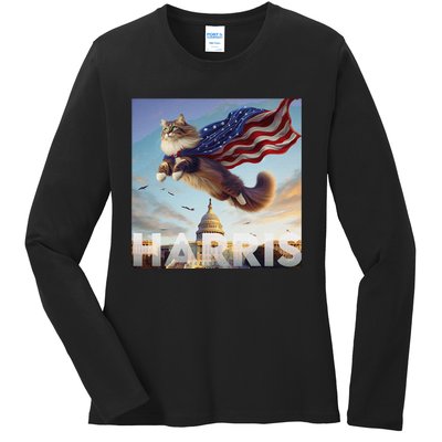 Funny Childless Cat Ladies For Harris 2024 Gift Ladies Long Sleeve Shirt