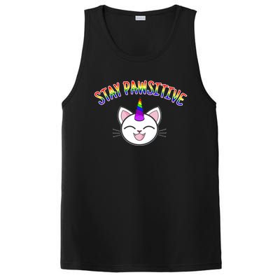 Funny Caticorn Cat Unicorn Stay Pawsitive Birthday Gift Cute Gift PosiCharge Competitor Tank