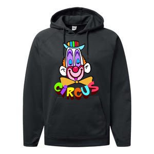 Funny Clown Circus Face Funny Retro Performance Fleece Hoodie