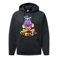 Funny Clown Circus Face Funny Retro Performance Fleece Hoodie