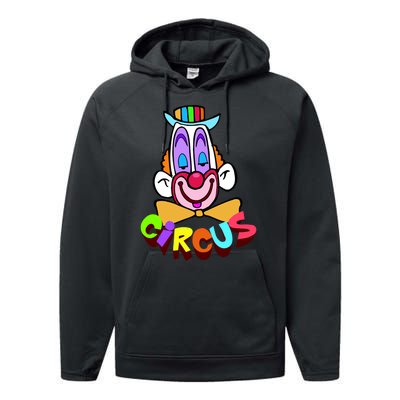 Funny Clown Circus Face Funny Retro Performance Fleece Hoodie