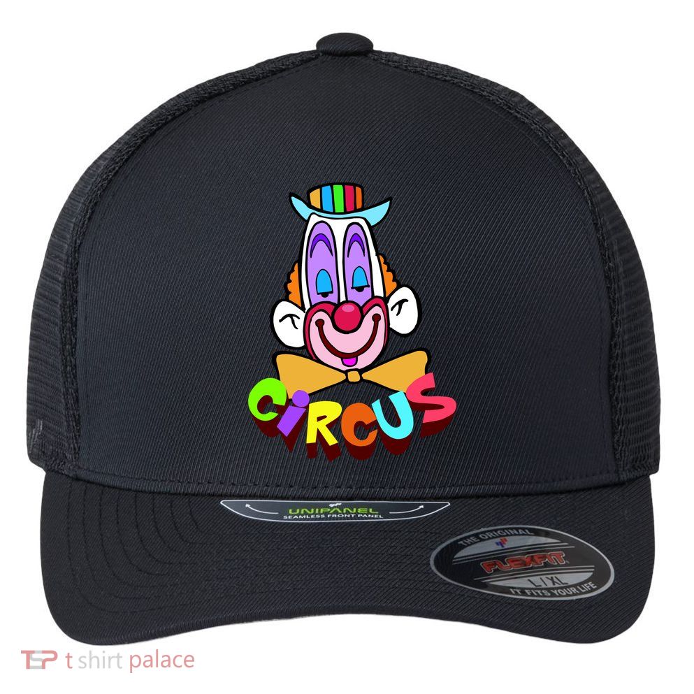 Funny Clown Circus Face Funny Retro Flexfit Unipanel Trucker Cap