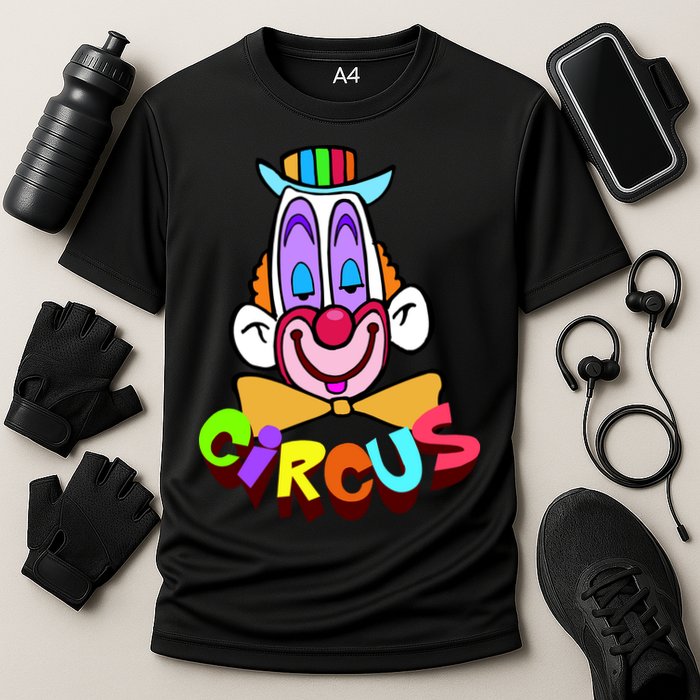 Funny Clown Circus Face Funny Retro Cooling Performance Crew T-Shirt