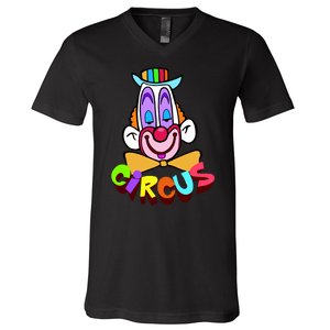 Funny Clown Circus Face Funny Retro V-Neck T-Shirt