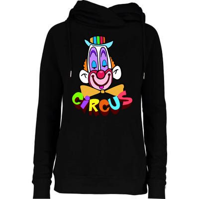 Funny Clown Circus Face Funny Retro Womens Funnel Neck Pullover Hood