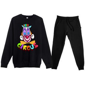 Funny Clown Circus Face Funny Retro Premium Crewneck Sweatsuit Set