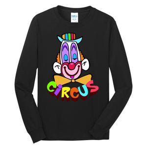 Funny Clown Circus Face Funny Retro Tall Long Sleeve T-Shirt