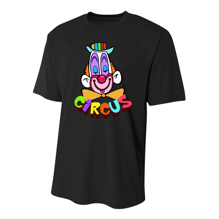 Funny Clown Circus Face Funny Retro Youth Performance Sprint T-Shirt