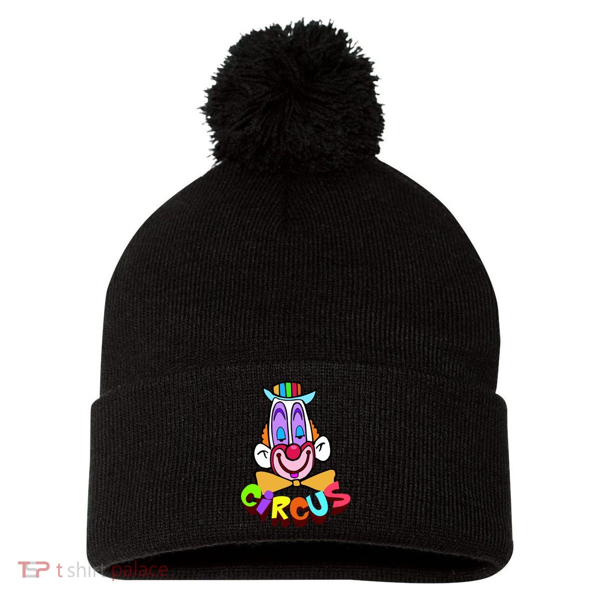 Funny Clown Circus Face Funny Retro Pom Pom 12in Knit Beanie