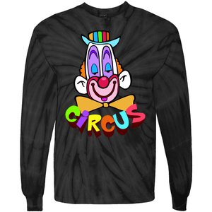 Funny Clown Circus Face Funny Retro Tie-Dye Long Sleeve Shirt