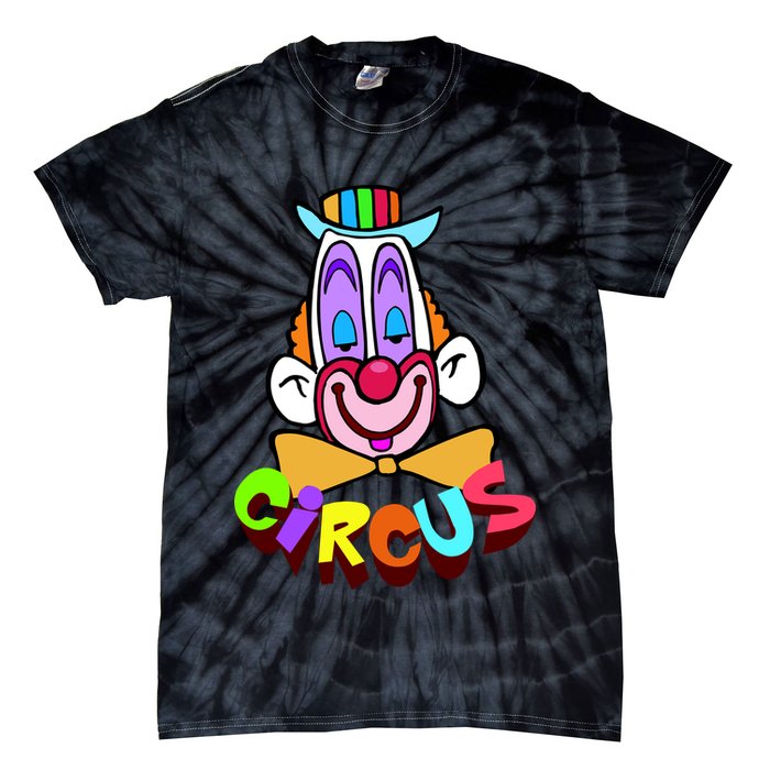 Funny Clown Circus Face Funny Retro Tie-Dye T-Shirt