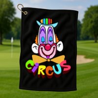 Funny Clown Circus Face Funny Retro Golf Towel